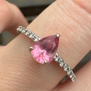 1.01ctw solid platinum genuine tourmaline/diamond ring$3299
